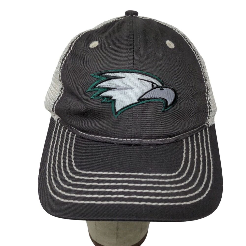 BSN Sports Team Work ZEF Eagle Bird Logo Gray White Strap Back Hat Cap One Size